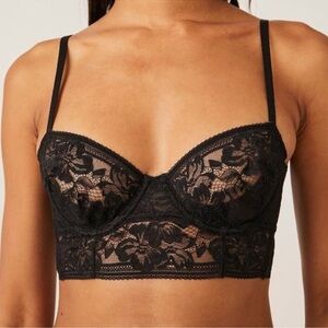 Free People Black Lace Bra